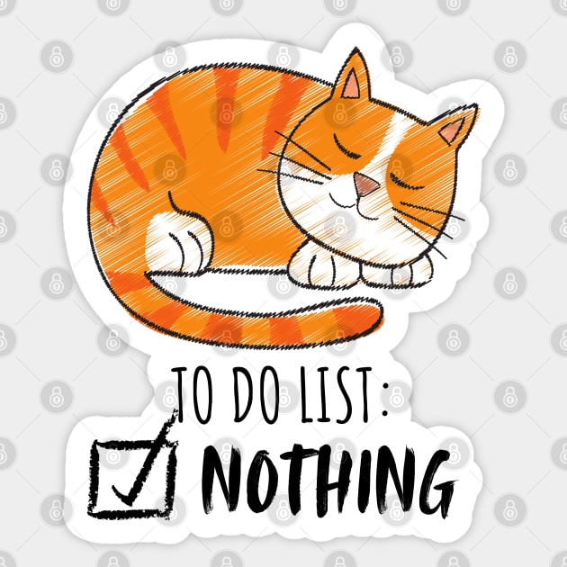 Sleeping Orange Cat – Cozy & Cute Sticker by Premachandra's Store